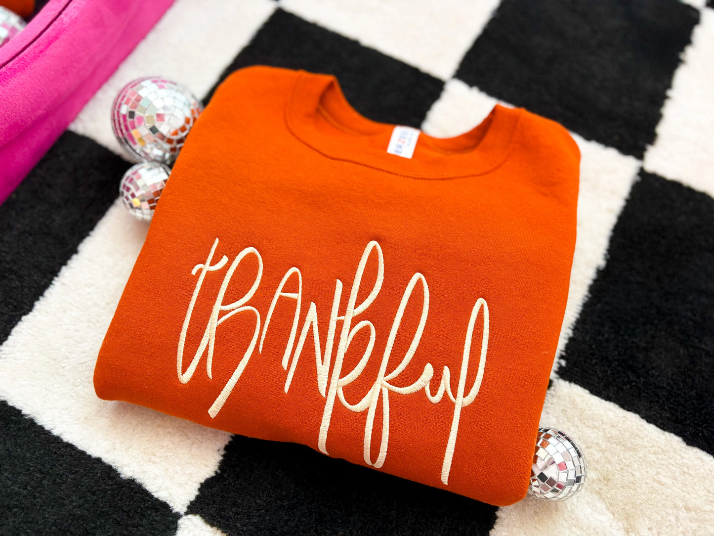 PRE-ORDER Thankful Embroidered Crewneck