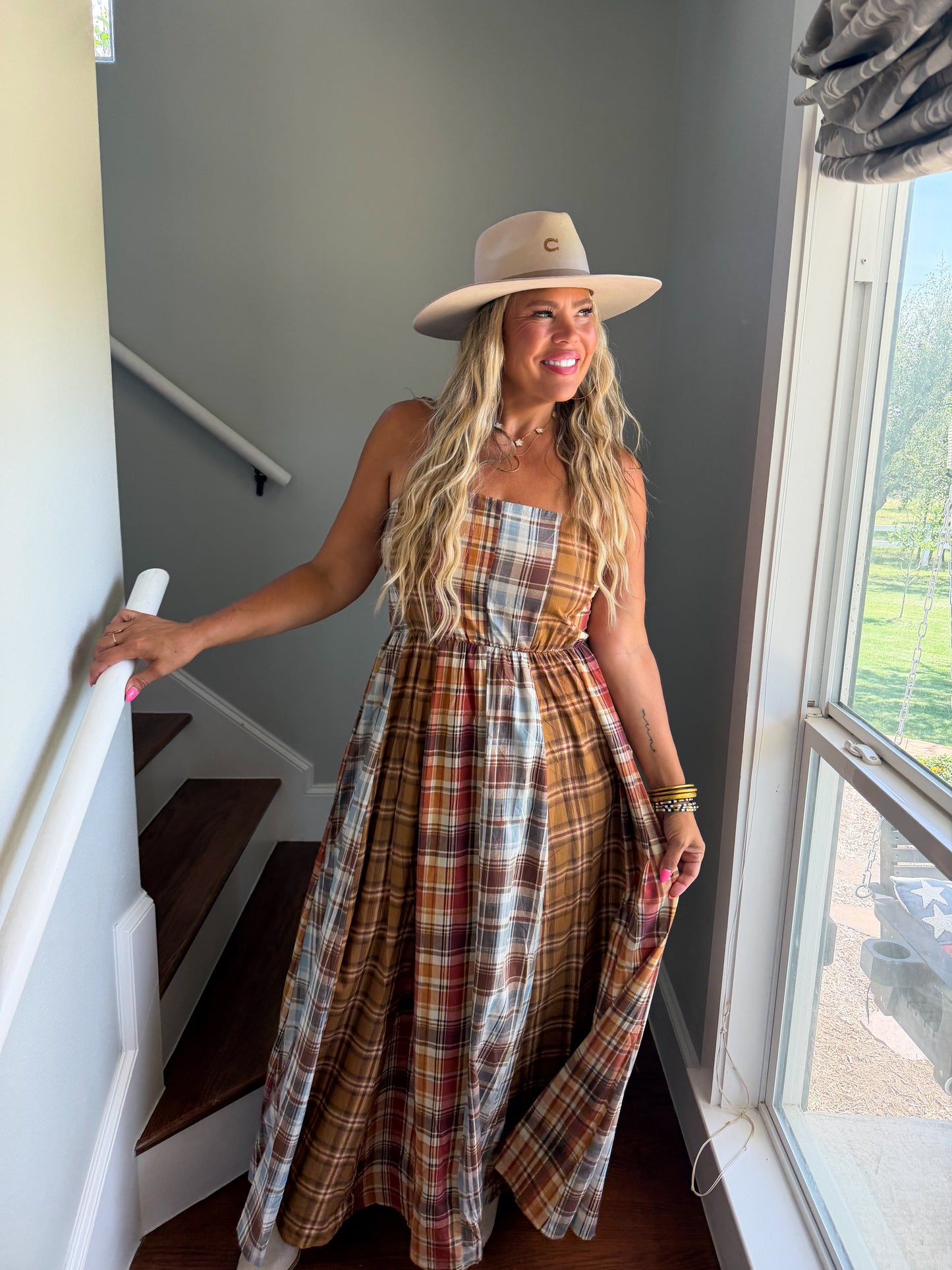 PREORDER- THE ASHFORD PLAID MAXI DRESS