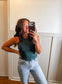 Hunter Green Round Neck Inside Out Ribbed Tank
