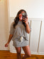 Brown & White Short Sleeve Stripe Oversized Tee