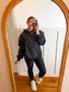 Hoodie in Black with White Polka Dots