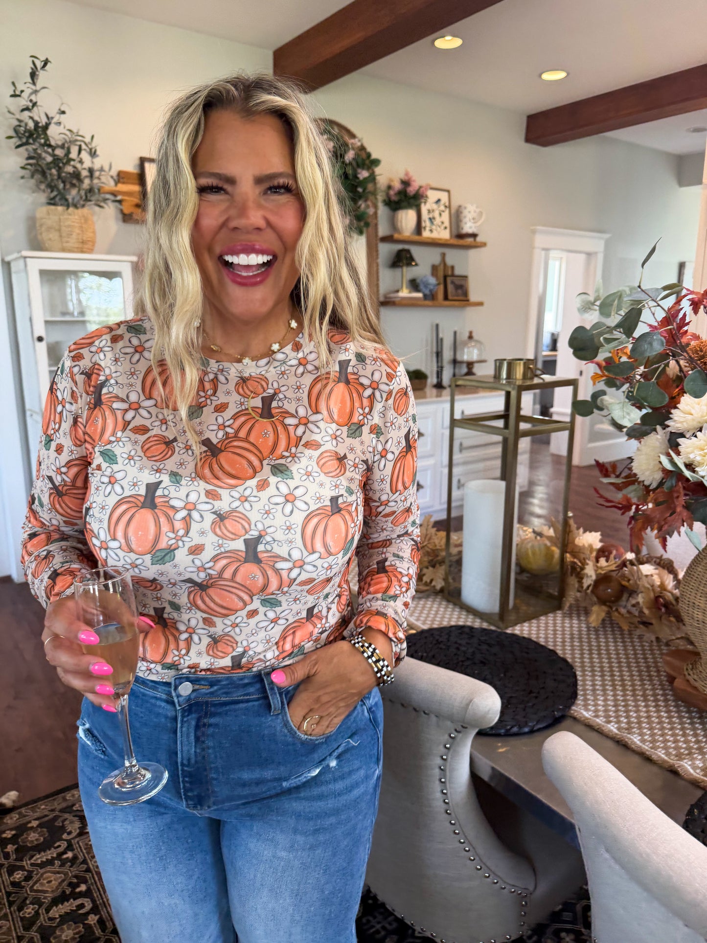 PREORDER- HARVEST BLOOM MESH TOP
