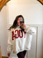 'PILATES & YOGA' Print Reversible Mockneck Sweatshirt