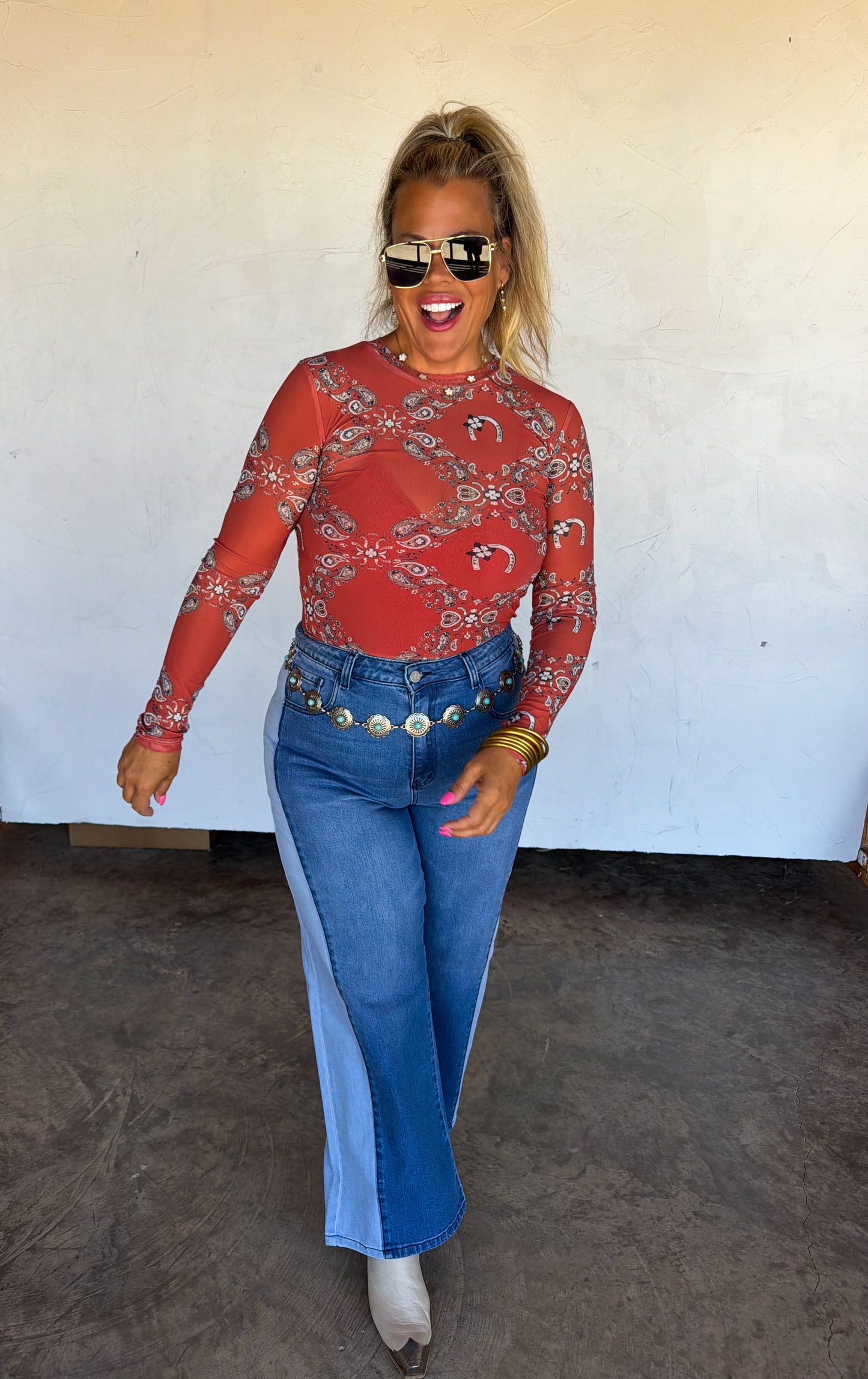 PREORDER- TWO TONE DENIM JEANS