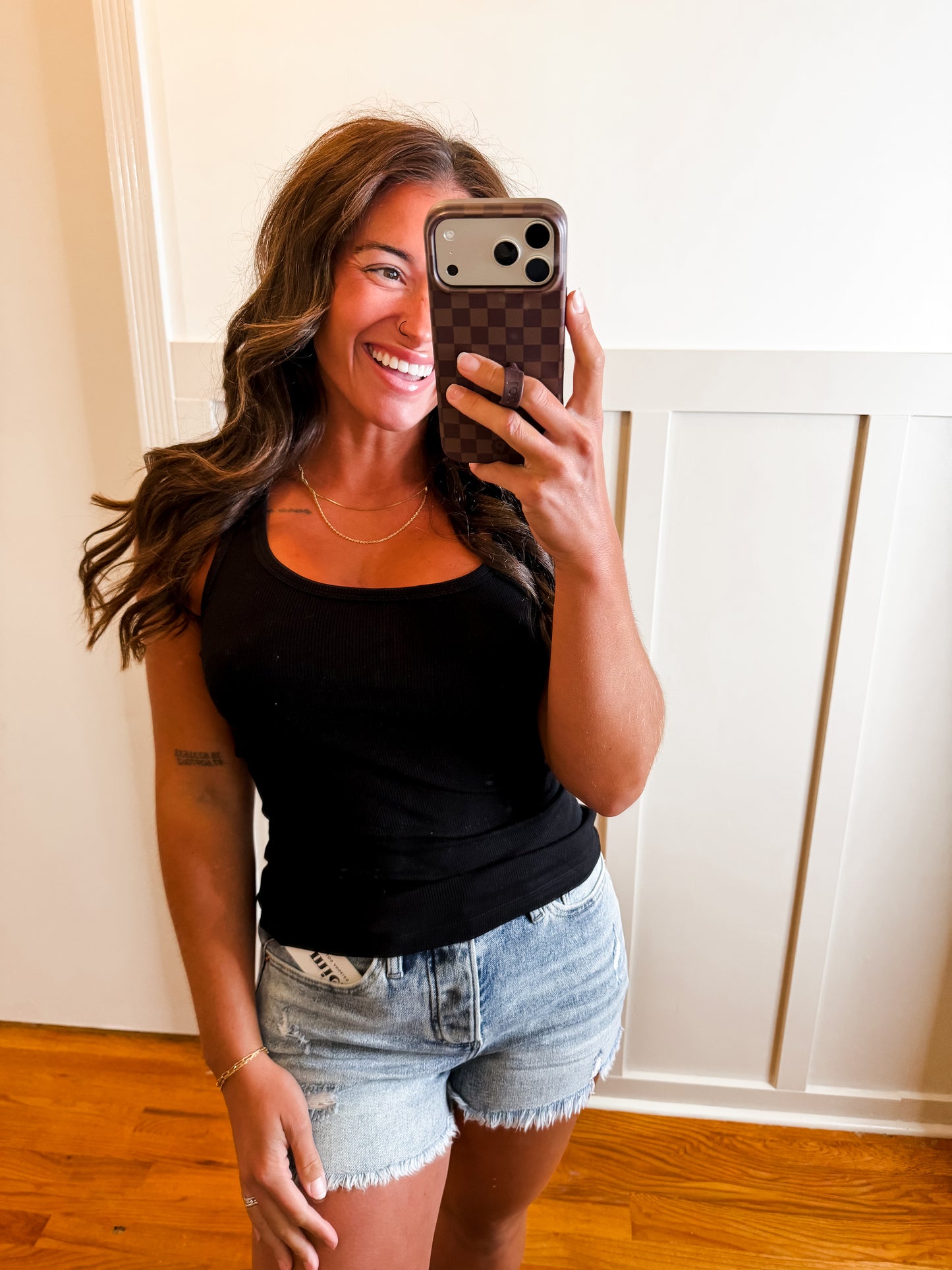 Black Slim Fit Scoop Neck Tank Top