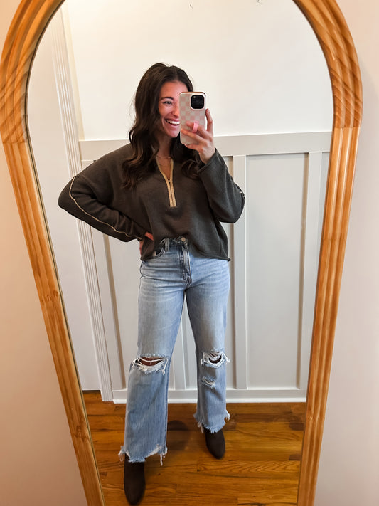 90'S Vintage Super High Rise Flare Jeans - Vervet