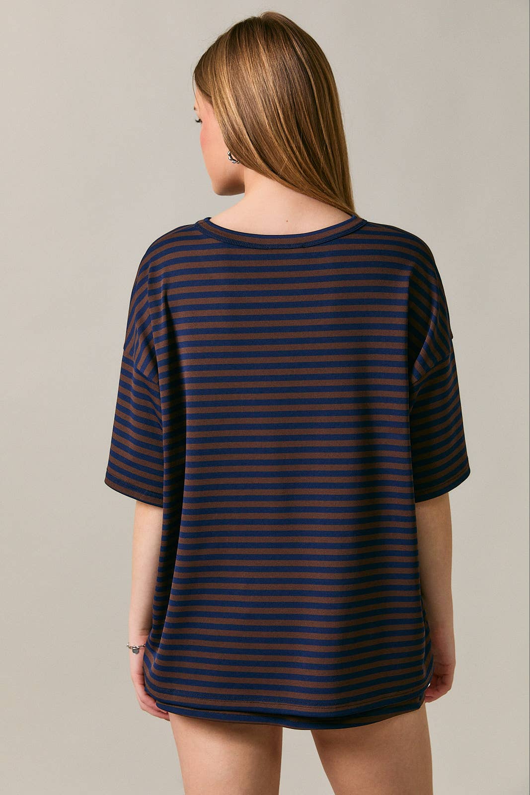 Saylor Short Sleeve Stripe Oversized Tee