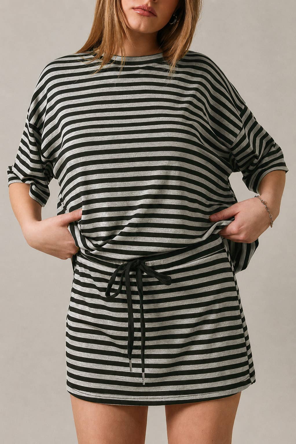 Saylor Short Sleeve Stripe Oversized Tee