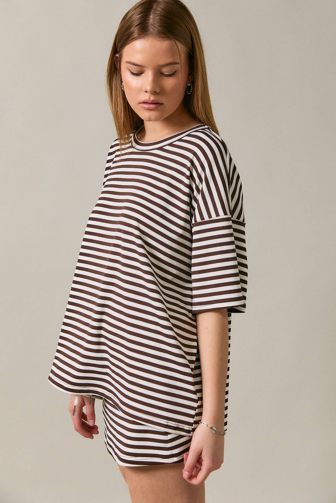 Saylor Short Sleeve Stripe Oversized Tee