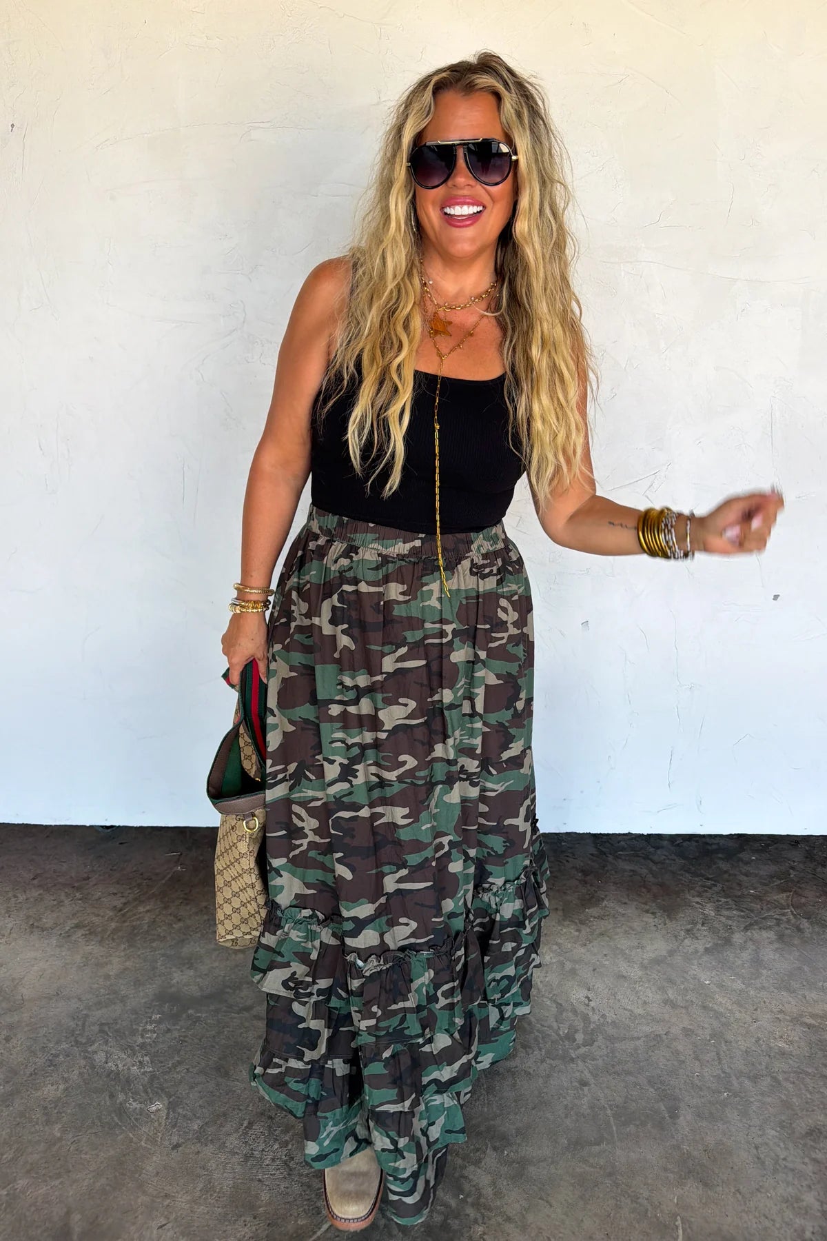 PREORDER- HIDDEN GEM CAMO MAXI SKIRT