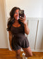 Espresso V Neck Yoga Top