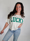 'LUCKY' Graphic Boxy Crop Top