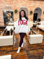 'PILATES & YOGA' Print Reversible Mockneck Sweatshirt