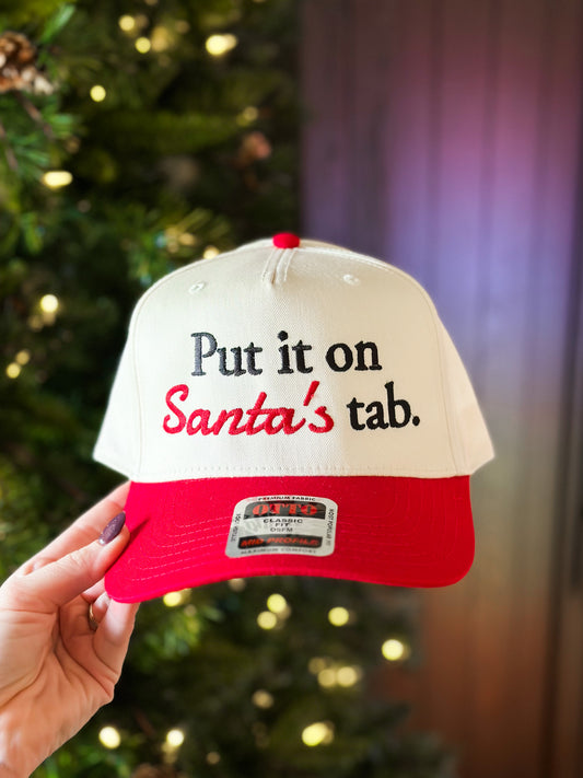PRE-ORDER Put it on Santa’s tab Embroidered Baseball Style Hat