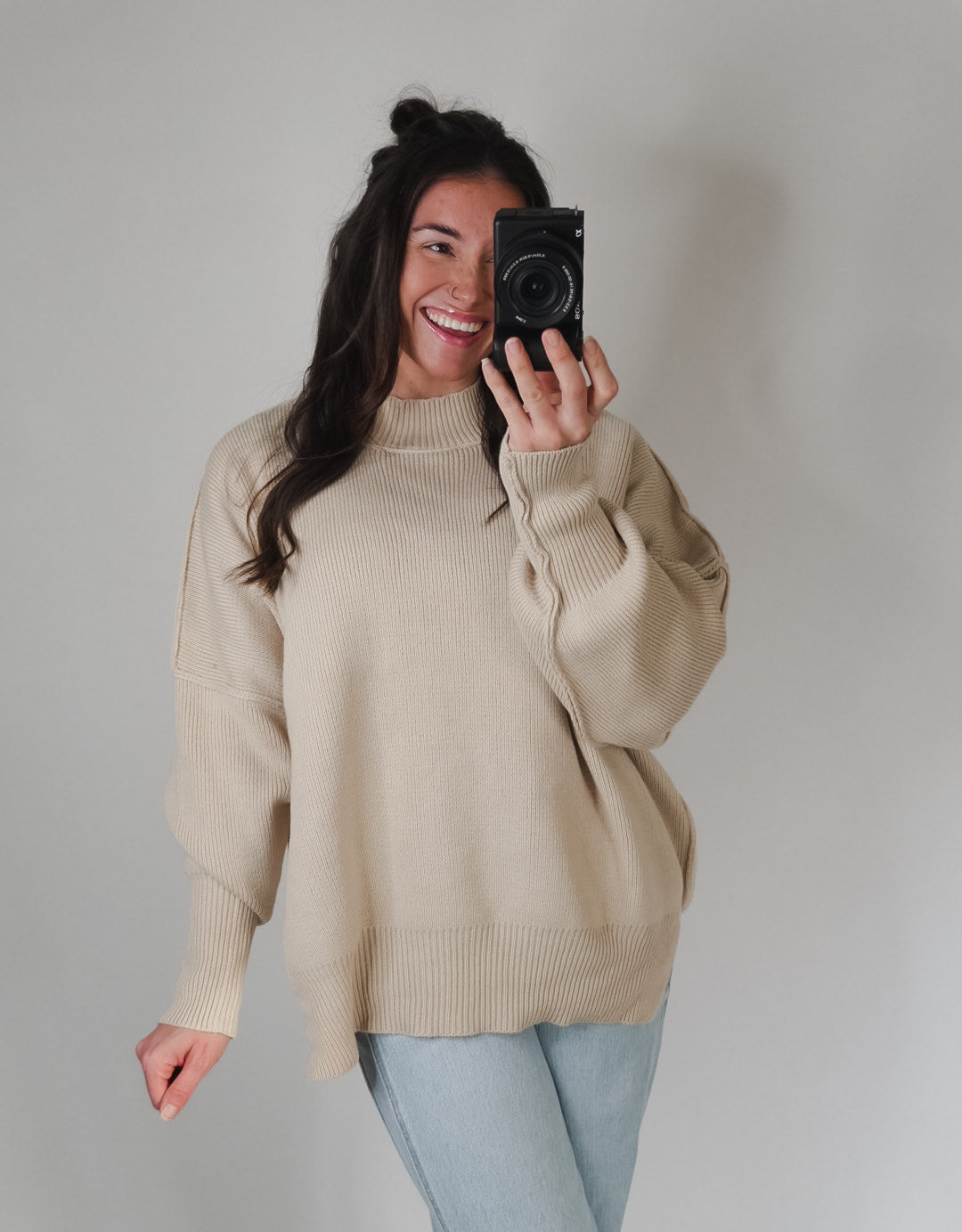 Sand Beige Relax Fit Sweater