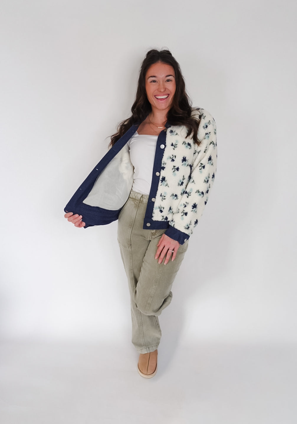 Flora Floral Button Down Jacket