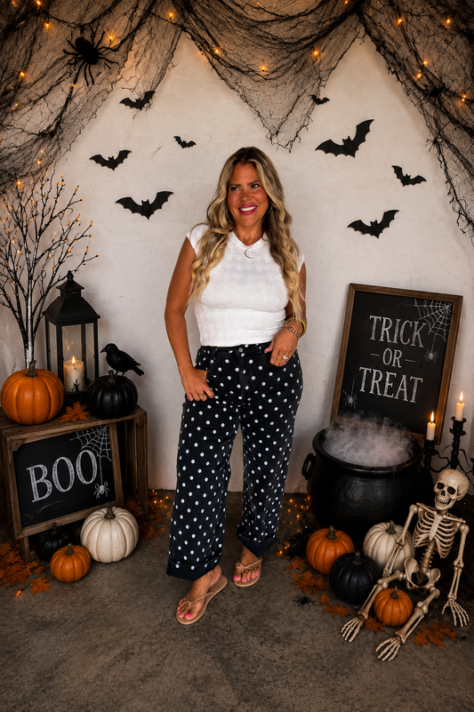 PREORDER- HOCUS POCUS DOT JEANS (Copy)