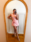 Pink Gingham Print Wrap Tie Front Dress