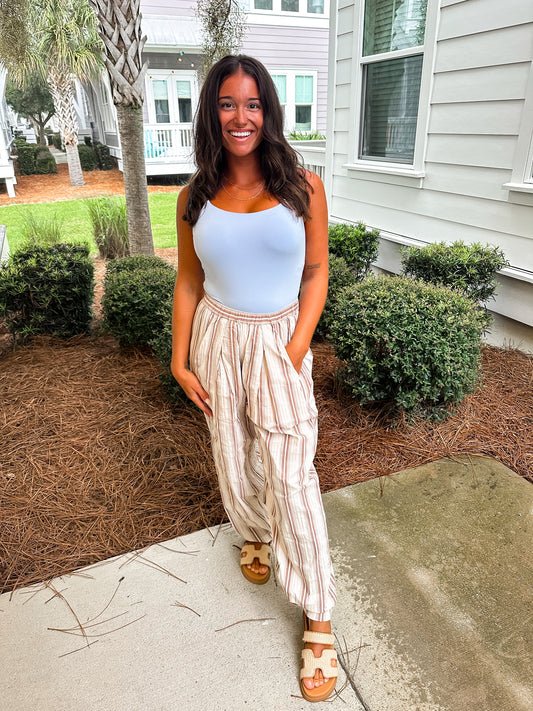 Haven Striped Print Parachute Pants