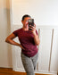 Burgundy Ribbed T-Shirt