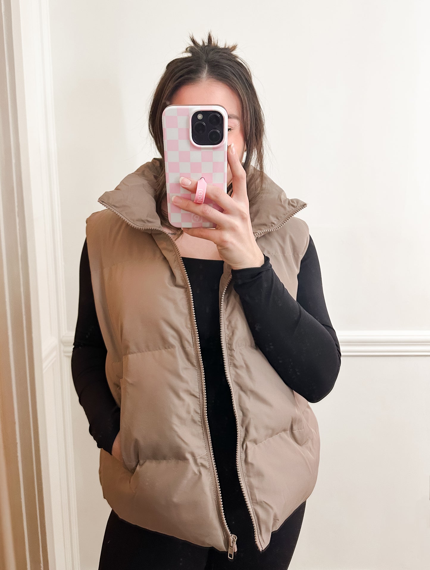 Light Brown Puffer Vest