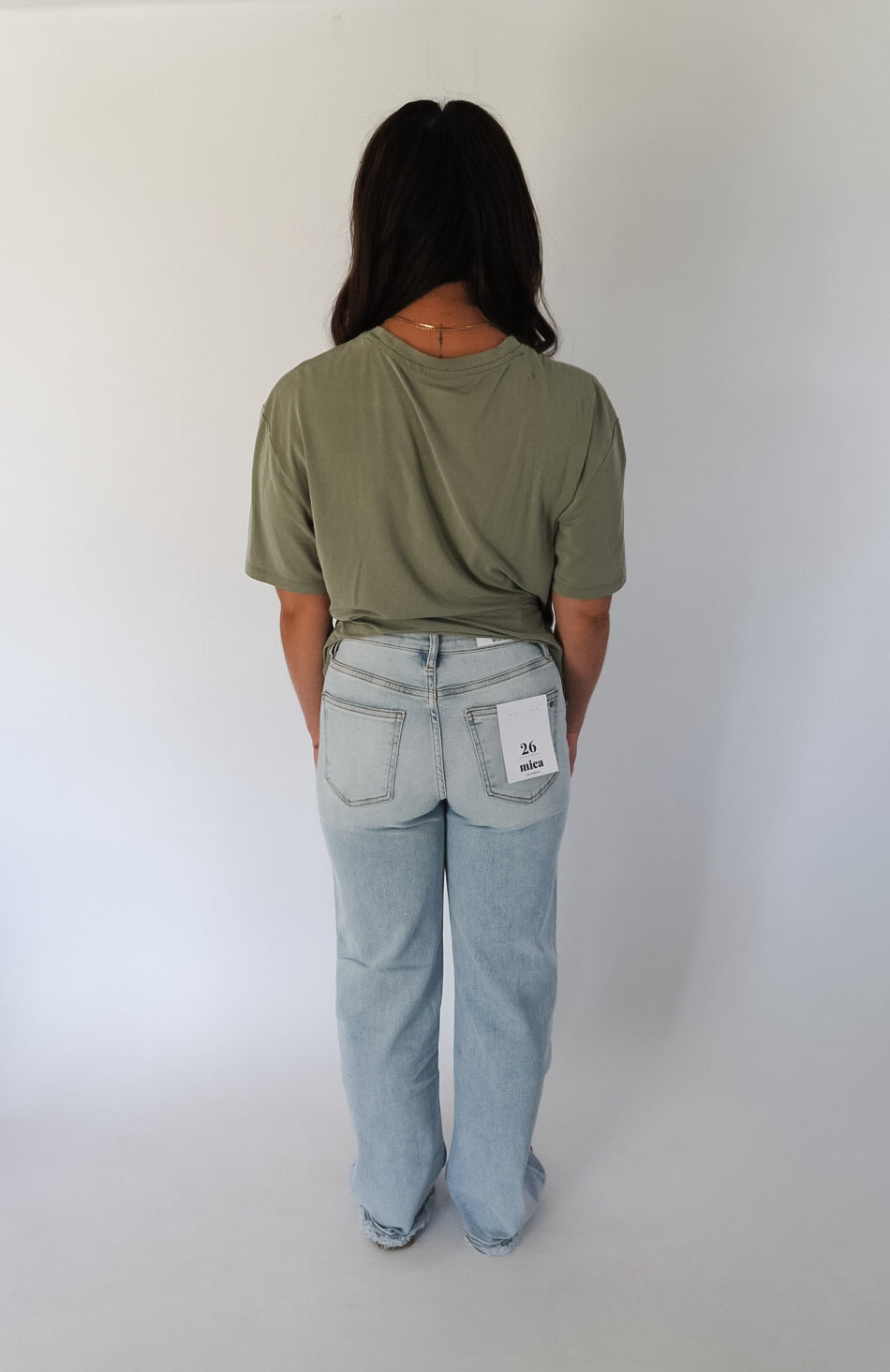 Polo Blue Mica High-Rise Wide leg Raw Hem