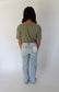 Polo Blue Mica High-Rise Wide leg Raw Hem