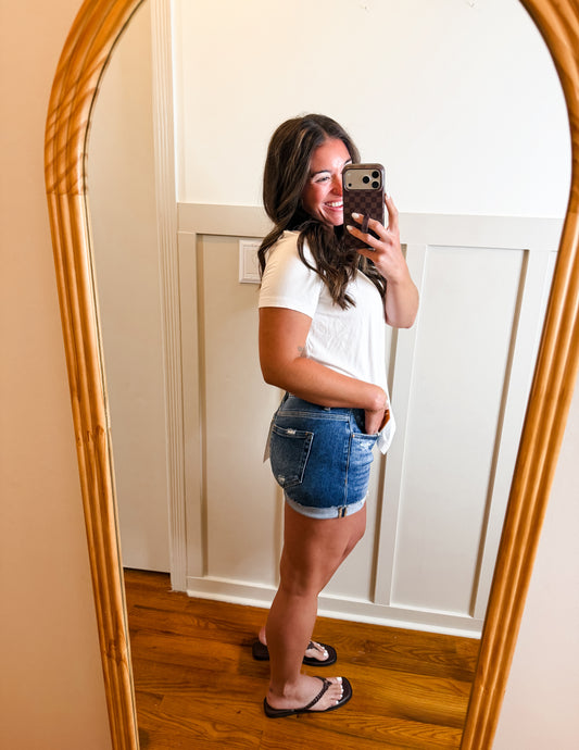 Dark Wash Risen Shorts