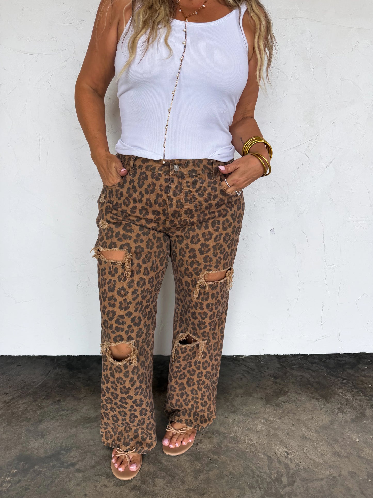 PREORDER- CHEETAH ASHLAND DISTRESSED JEANS