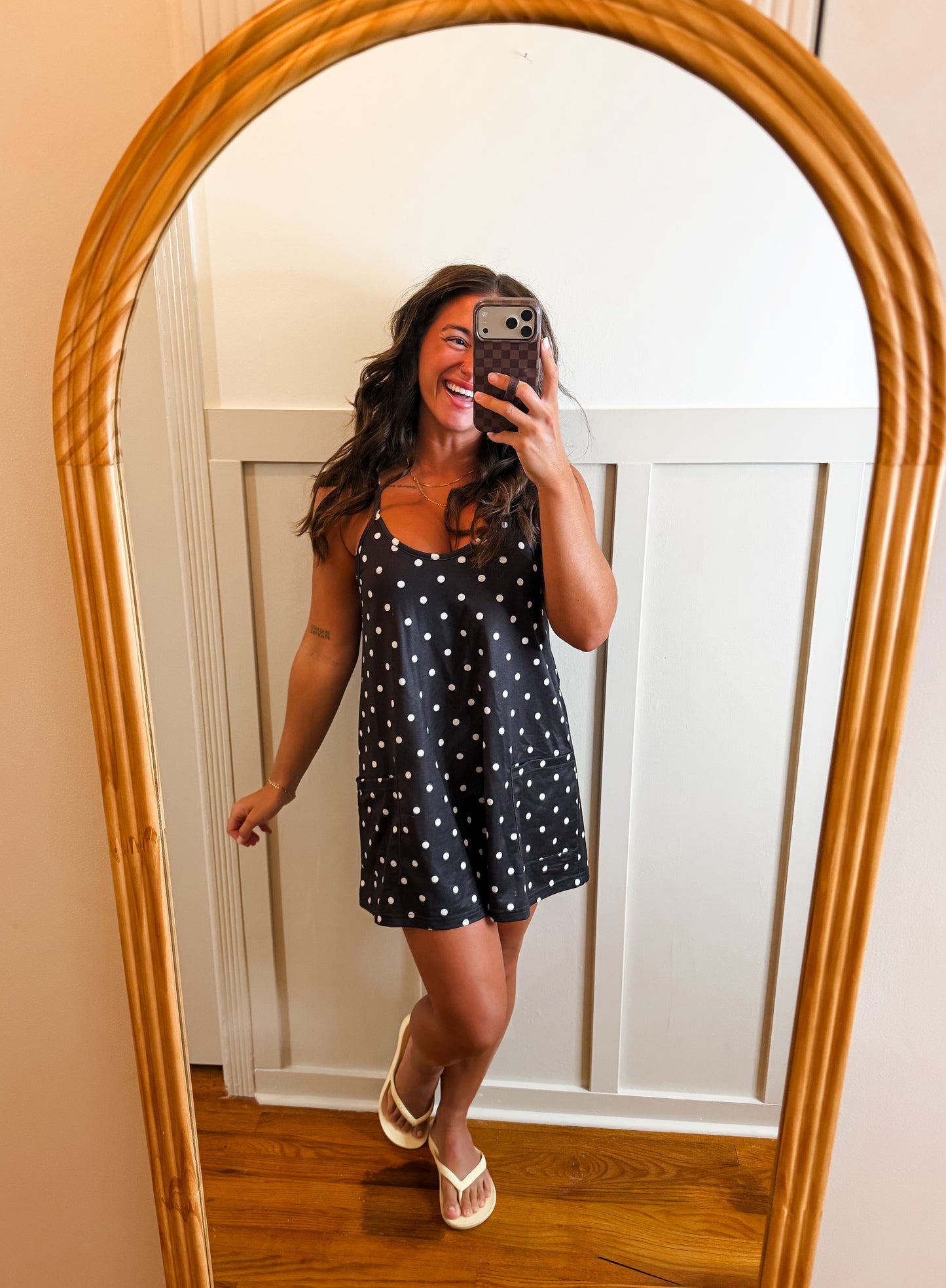 Black and White Polk A Dot Active Dress