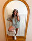 Pink and Olive Striped Oversized Boxy Tee