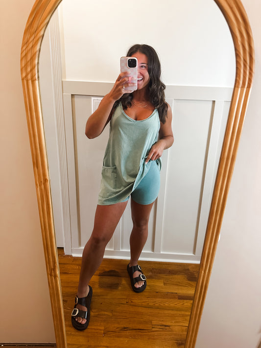 Ivey Washed Mini Romper Dress