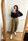 Leopard Barrel Leg Pants