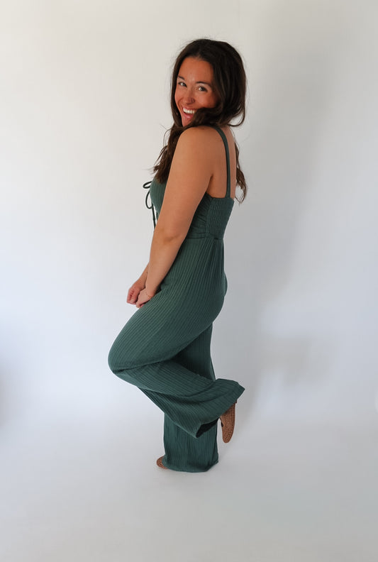 Sweetheart Ribbed Knit Jumpsuit