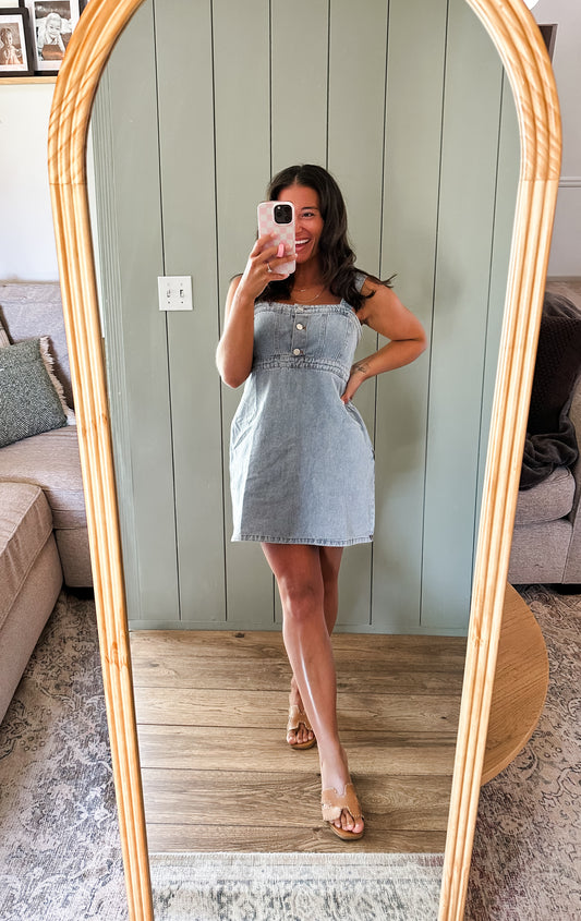 Liv Empire Waist Denim Dress