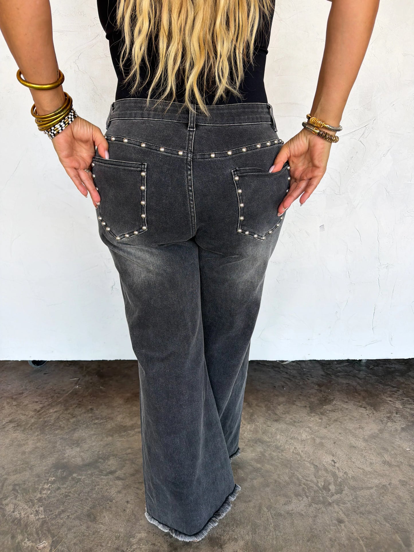 PREORDER- OFF THE GRID STUDDED JEANS