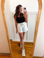 Callie Black Rib Racerback Tank