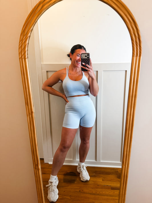 BABY Blue It Girl Seamless Biker Short SET