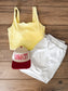 1X-3X Lemon Cream Rib Square Neck Tank