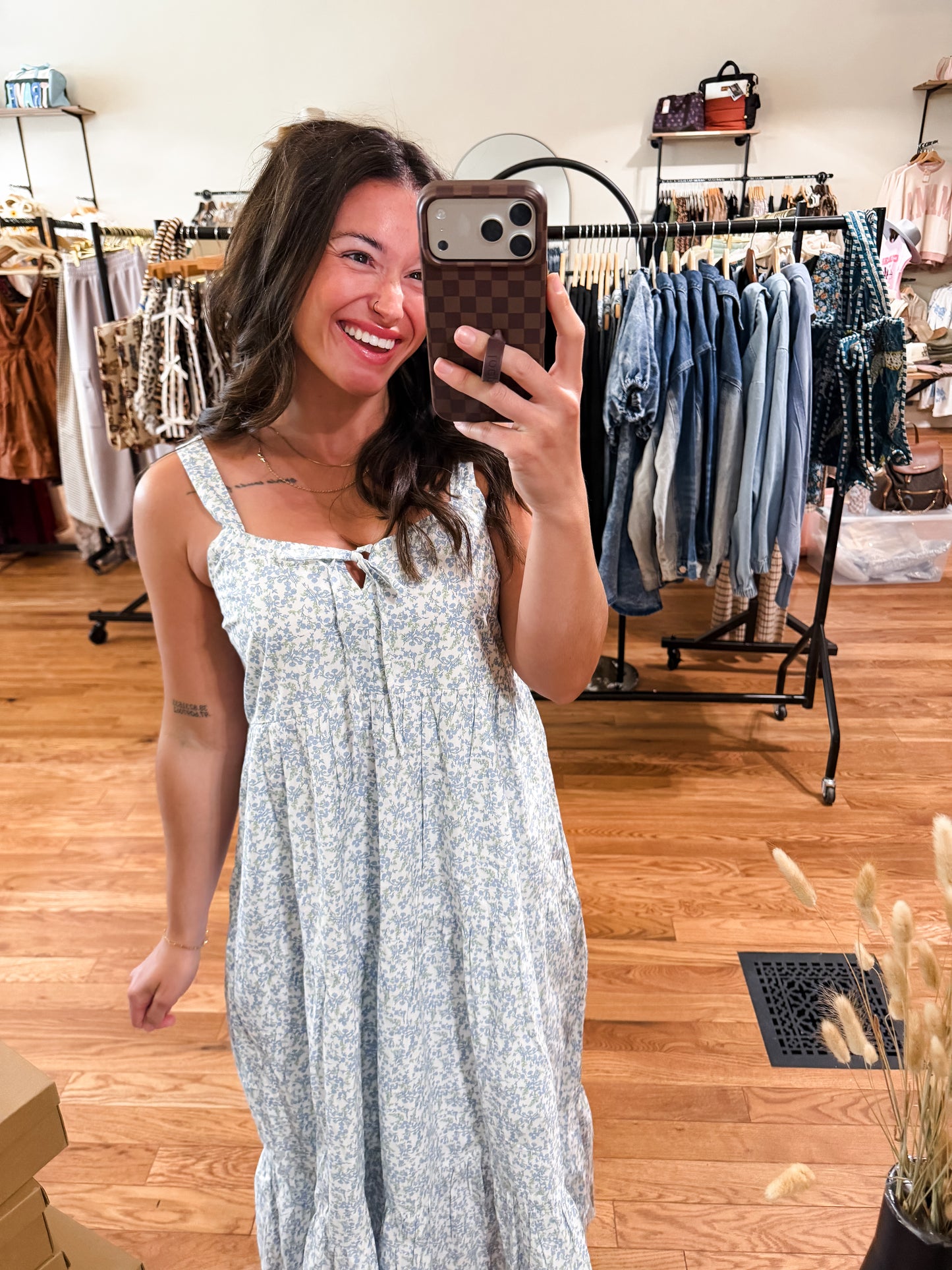 Floral Tiered Midi Dress