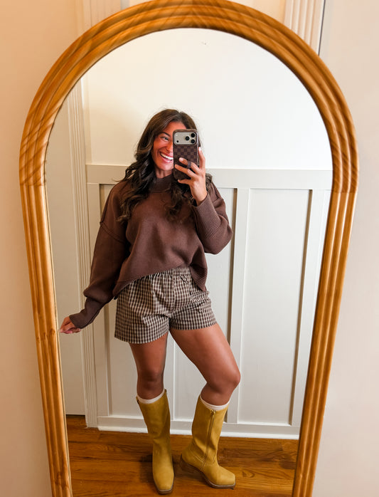 Margot Brown Plaid Shorts