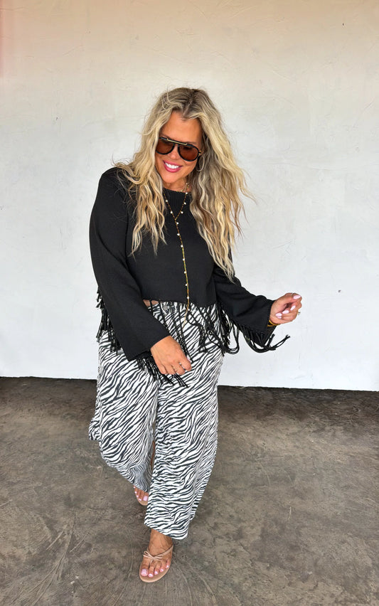 PREORDER- ZEBRA BEX BARREL JEANS
