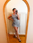 Black Gingham Print Wrap Tie Front Dress
