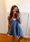 PRE-ORDER Melody Denim Flared Romper Side Tie