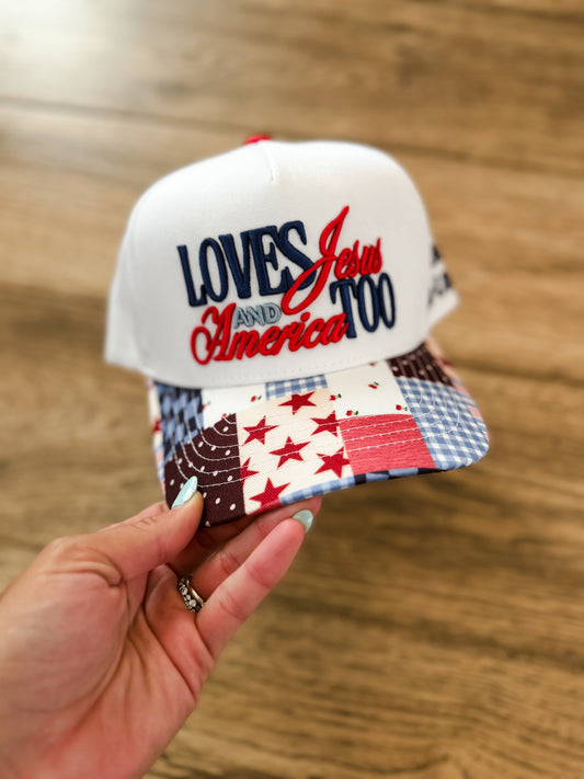 Loves Jesus & America Too Hat