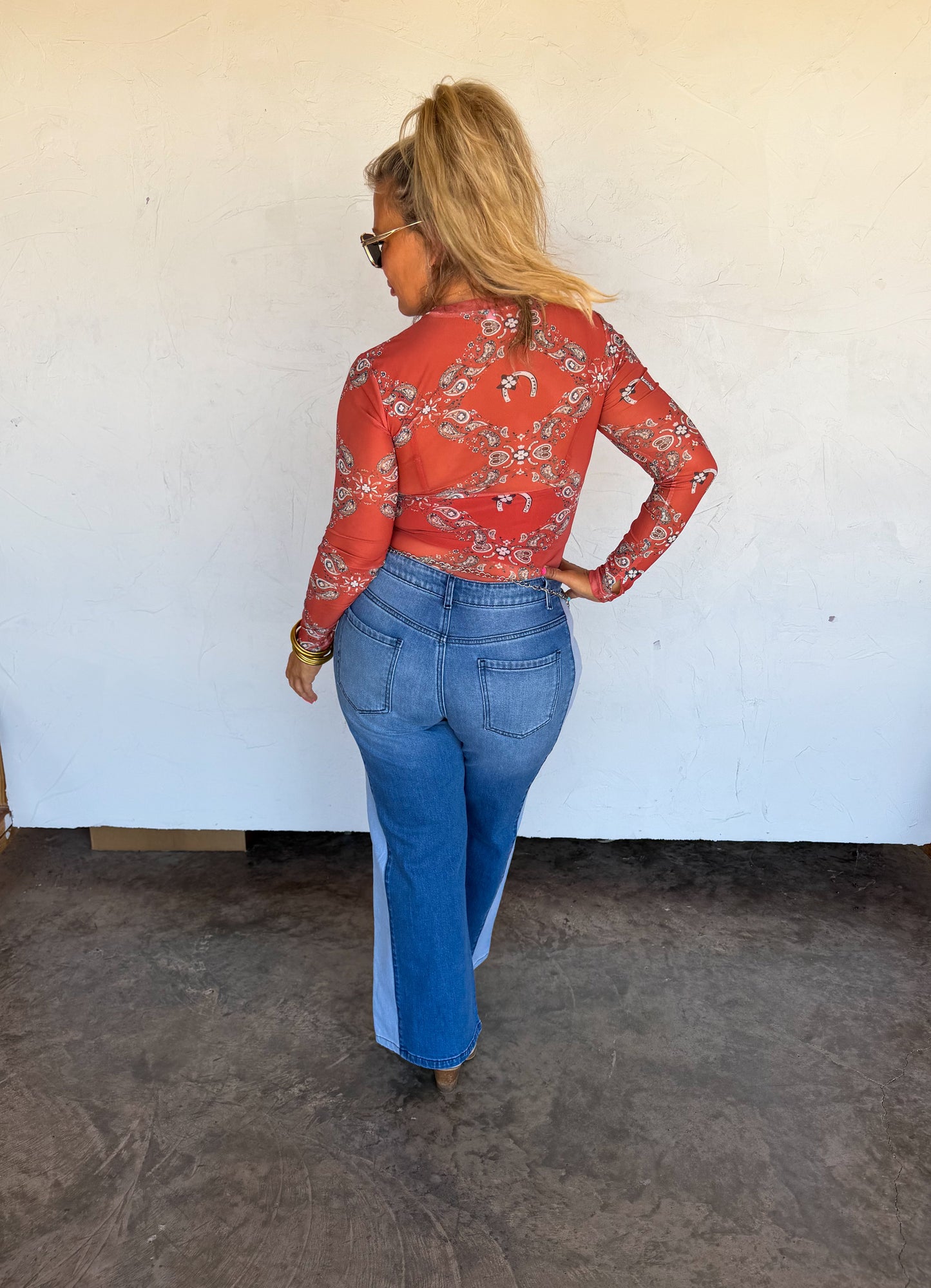 PREORDER- TWO TONE DENIM JEANS
