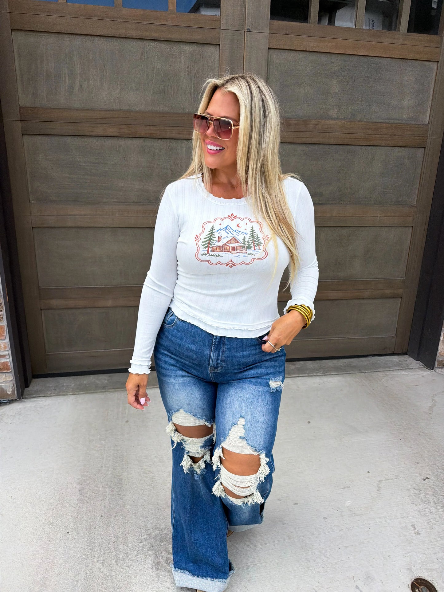 PREORDER- OFF THE SLOPES RIBBED TOP
