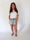 High Rise Raw Hem Mica Short