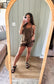 Coffee Mini Dress With Built-In Shorts