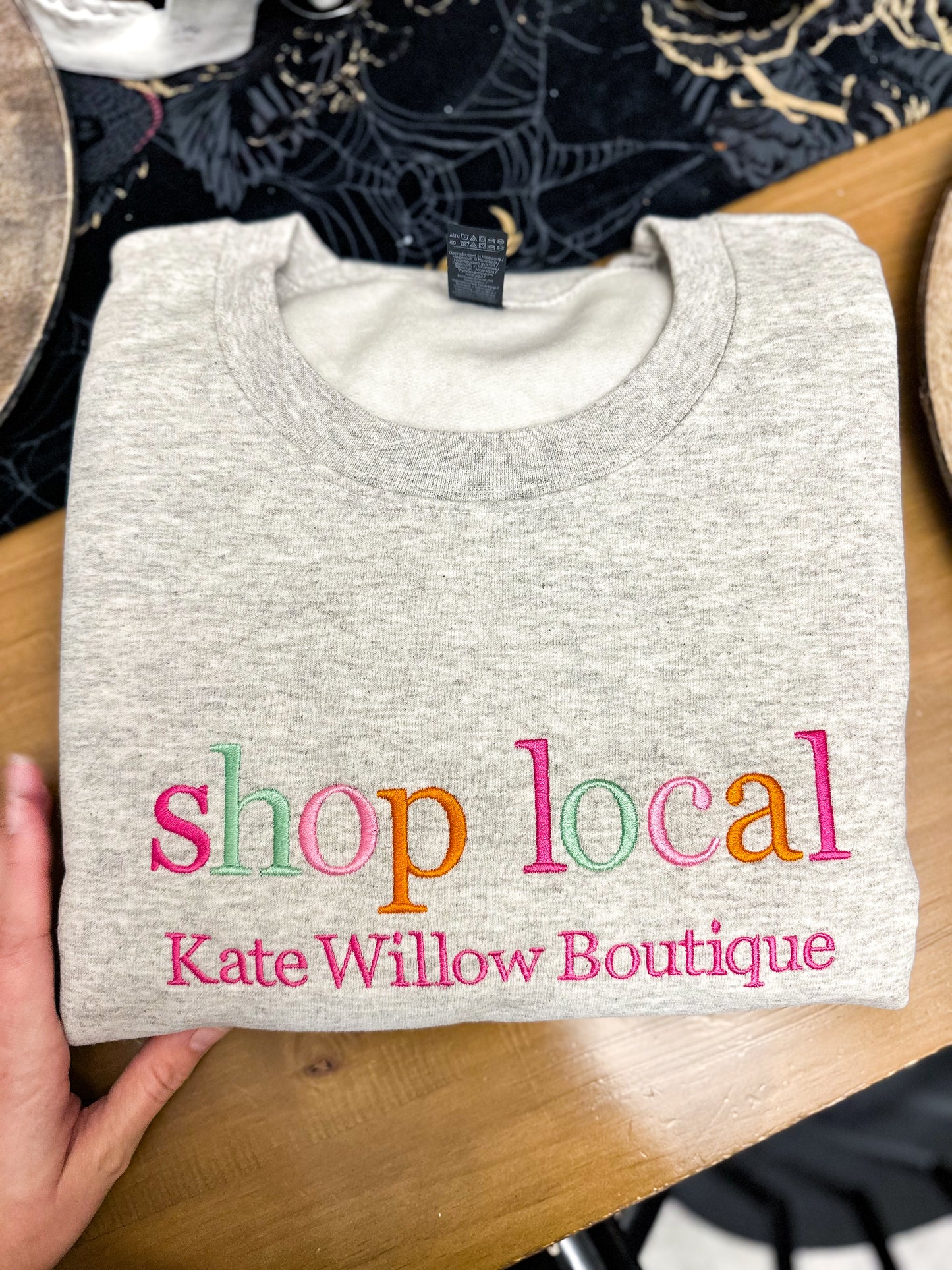 PRE-ORDER Shop Local Kate Willow Boutique Embroidered Crewneck